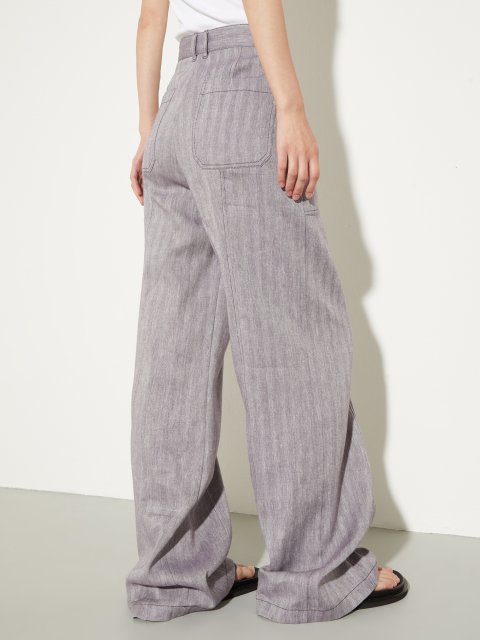 Фиолетовые брюки Max&Co из льна и хлопка: фото 3 - Invogue