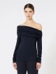 Темно-синій топ MAX MARA з чистої вовни: фото 2 - Invogue