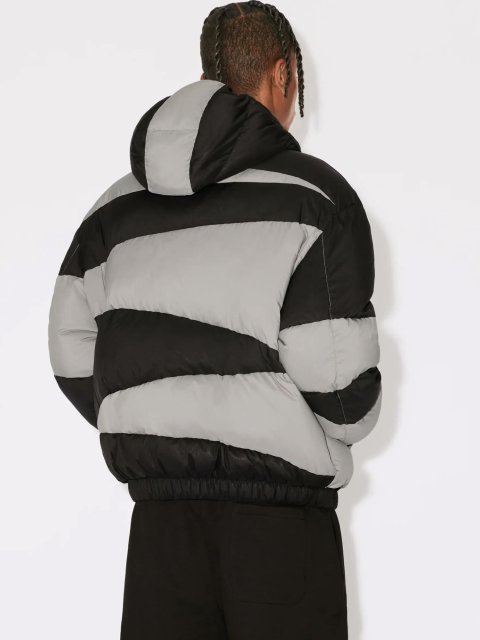 Парка KENZO с капюшоном с двухцветным узором: фото 2 - Invogue