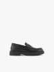 Чёрная лоферы EMPORIO ARMANI KIDS из кожи: фото - Invogue