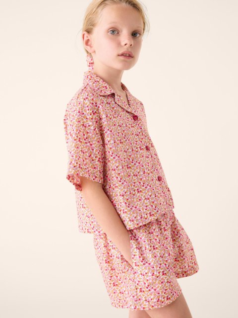 Персиковий набір IL GUFO з шортів та сорочки: фото 1 - Invogue