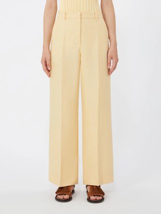 Жовті брюки WEEKEND MAX MARA з чистого льону: фото 2 - Invogue