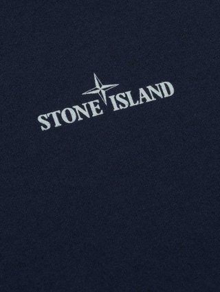 Темно-синя футболка Stone Island з бавовни: фото 2 - Invogue