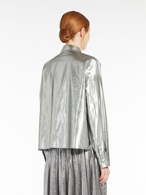 Срібляста сорочка WEEKEND MAX MARA прямого крою: фото 3 - Invogue
