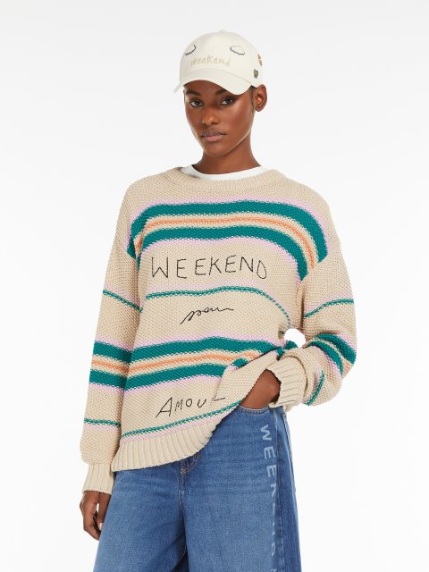 Бежевий светр WEEKEND MAX MARA з візерунком: фото 4 - Invogue