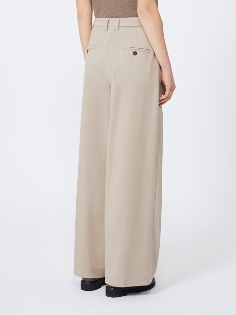 Кремовые брюки MAX MARA из смеси хлопка: фото 3 - Invogue