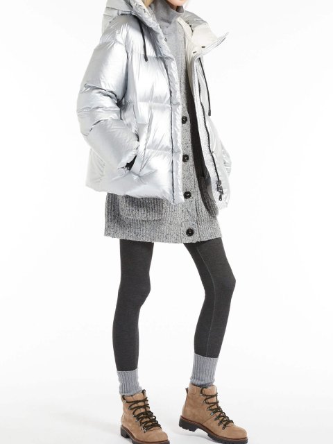 Серебристая куртка WEEKEND MAX MARA: фото 4 - Invogue