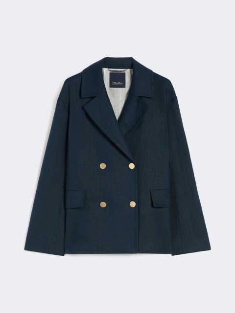 Темно-синій жакет MAX MARA з чистого льону: фото - Invogue