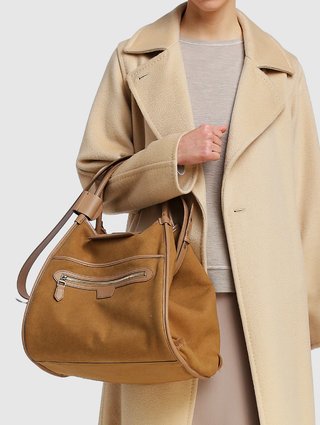 Бежевая сумка MAX MARA: фото 2 - Invogue