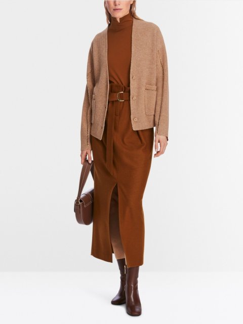 Темно-бежевый кардиган Marc Cain из чистой шерсти: фото 1 - Invogue