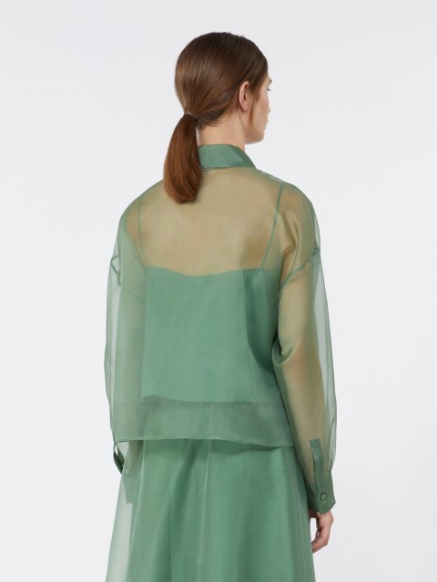 Зелена сорочка з топом Weekend Max Mara з шовкової органзи: фото 3 - Invogue