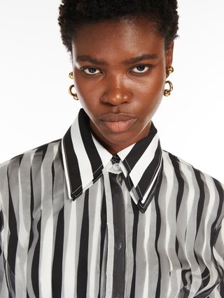 Сорочка Sportmax з попліну та шовкової органзи: фото 5 - Invogue