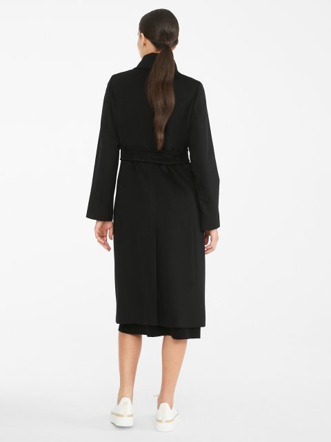 Чорне пальто MAX MARA з чистої вовни: фото 2 - Invogue