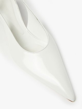 Белые слингбеки Sportmax кожаные: фото 4 - Invogue