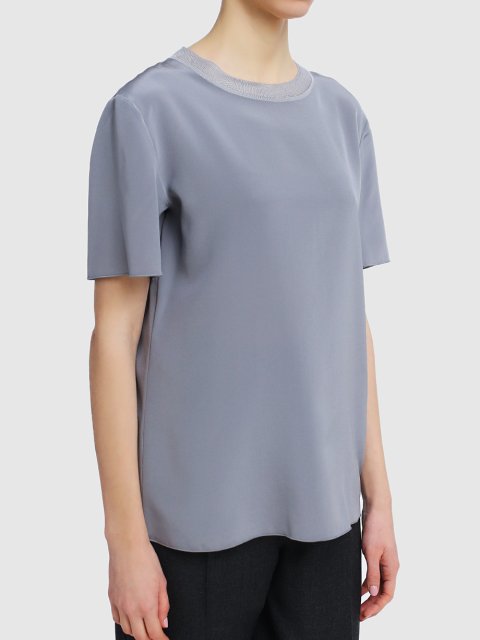 Серебристая блуза JOSEPH: фото 3 - Invogue