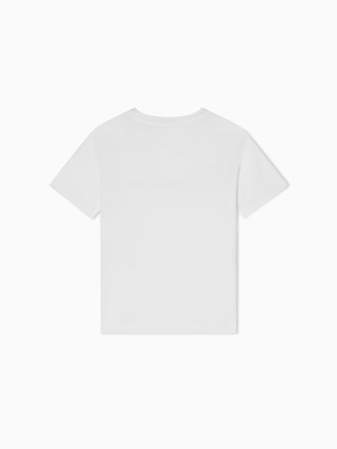 Футболка з джерсі з логотипом попереду Emporio Armani Kids: фото 2 - Invogue