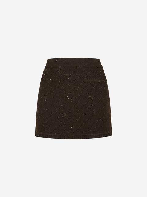 Коричневая юбка THELAURENT из акрила: фото - Invogue