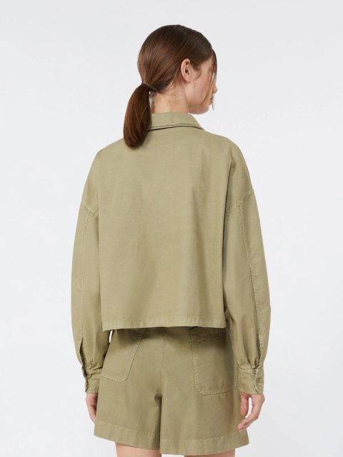 Оливкова сорочка Weekend Max Mara з бавовни: фото 3 - Invogue