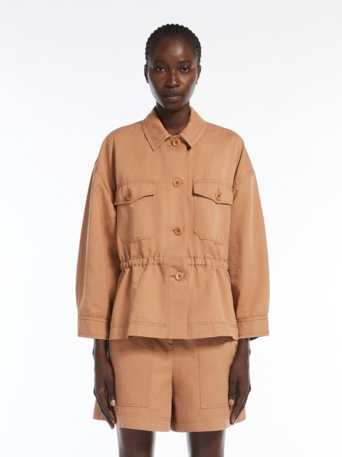 Світло-коричнева куртка Weekend Max Mara з бавовни та льону: фото 2 - Invogue