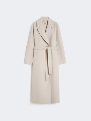 Бежевое пальто MAX MARA из чистой шерсти: фото - Invogue