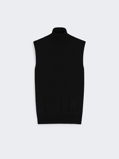 Черный топ SPORTMAX из шерстяной пряжи: фото - Invogue