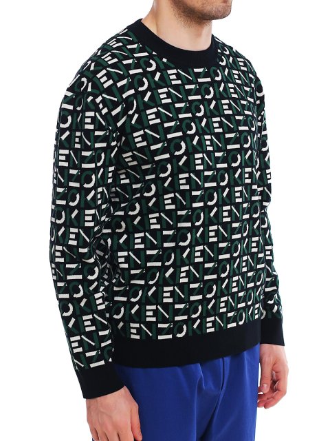 Зелёный свитер KENZO: фото 3 - Invogue