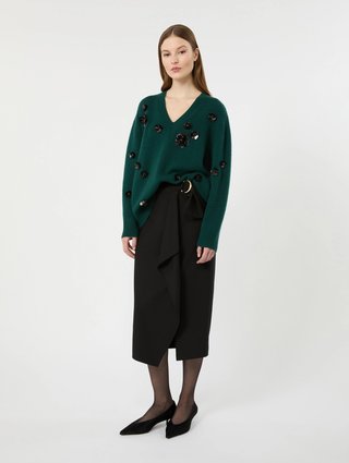 Чёрная юбка Max Mara из шерсти: фото 2 - Invogue