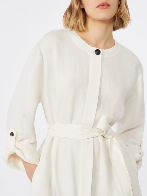 Бежева сукня з поясом Max Mara з льону: фото 2 - Invogue