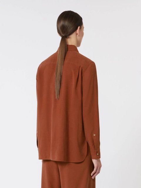 Теракотова сорочка MAX MARA з чистого шовку: фото 3 - Invogue