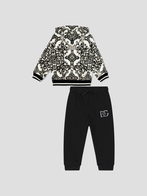 Чорна кофта, штани DOLCE&GABBANA KIDS з бавовни: фото - Invogue