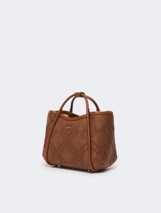 Коричнева сумка Max Mara з ромбоподібним візерунком: фото 2 - Invogue