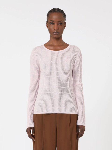 Рожевий светр MAX MARA з суміші шовку та вовни: фото 2 - Invogue