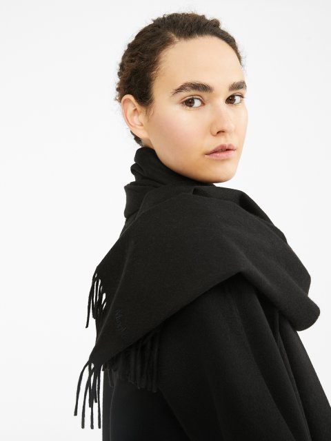 Черный шарф MAX MARA из верблюжьей шерсти: фото 1 - Invogue