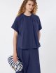 Темно-синя сорочка WEEKEND MAX MARA з бавовняного попліну: фото 4 - Invogue