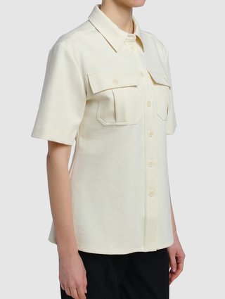 Кремовая рубашка Sportmax: фото 3 - Invogue