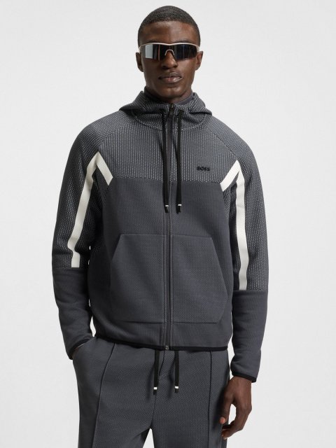 Темно-сіра кофта BOSS з бавовни: фото 2 - Invogue