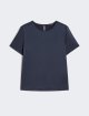 Темно-синя блуза WEEKEND MAX MARA атласна: фото - Invogue