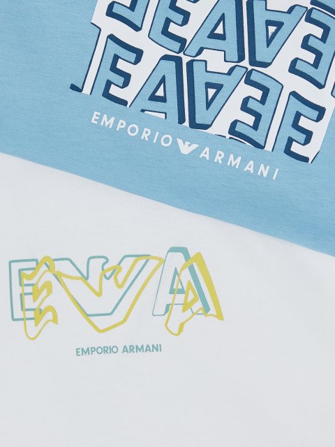 Набір із двох футболок з бавовняного джерсі Emporio Armani Kids: фото 3 - Invogue