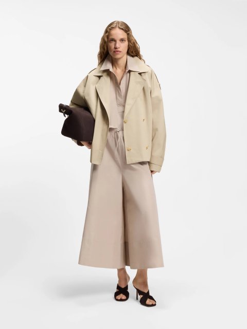 Бежевый плащ BOSS из хлопкового поплина: фото 1 - Invogue