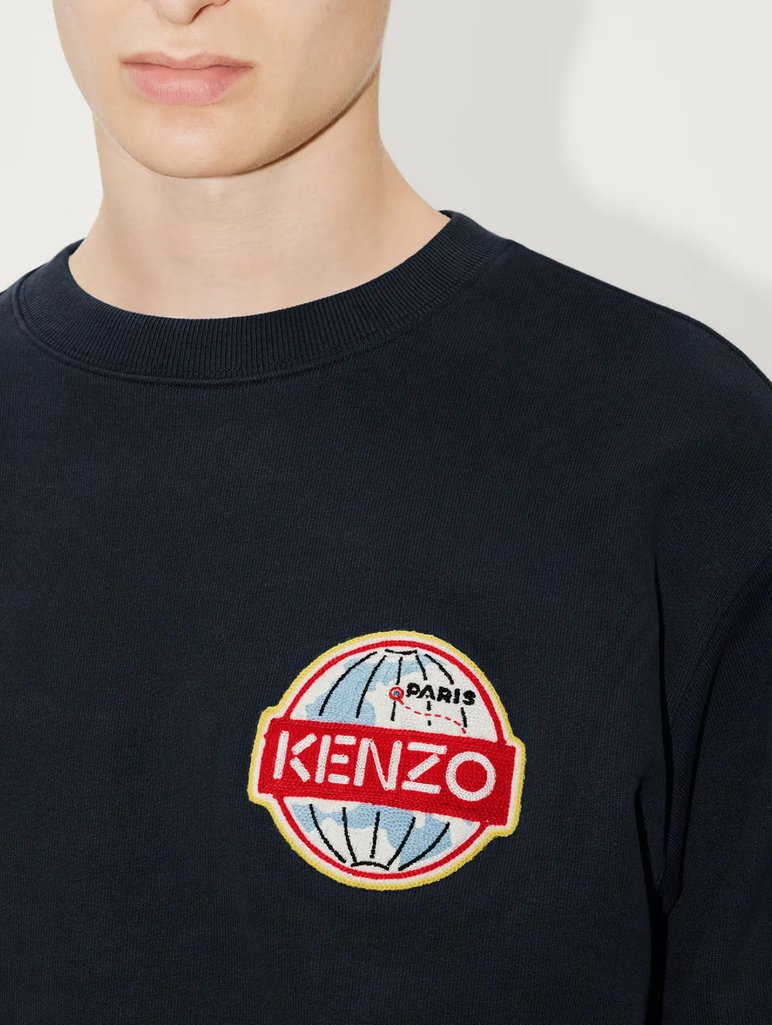 Темно-синій светр KENZO з логотипом в вигляді земної кулі: фото 3 - Invogue
