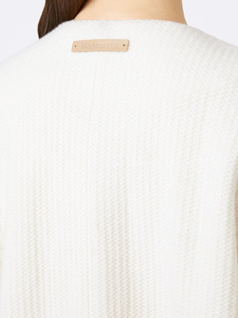 Біла в'язана куртка MAX MARA з вовни та кашеміру: фото 5 - Invogue