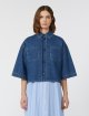 Темно-синя сорочка WEEKEND MAX MARA з бавовняного деніму: фото 2 - Invogue