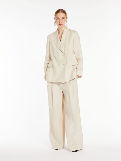 Кремові широкі брюки Max Mara: фото 3 - Invogue