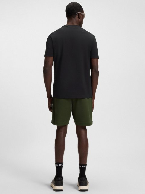 Чёрная футболка BOSS из хлопка: фото 3 - Invogue