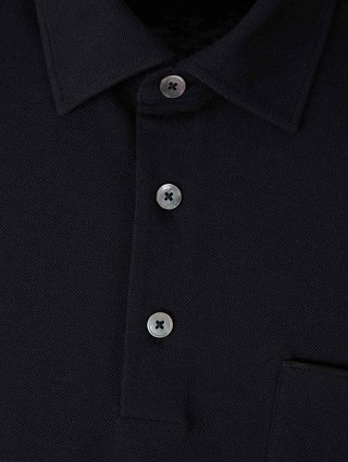 Темно-синее поло ZEGNA из хлопка: фото 2 - Invogue
