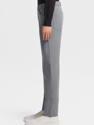 Светло-серые джинсы Zegna кроя slim c добавлением эластана: фото 1 - Invogue