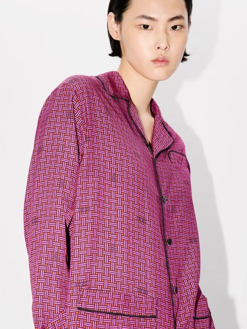 Сорочка кольору фуксії Kenzo з графічним принтом: фото 3 - Invogue