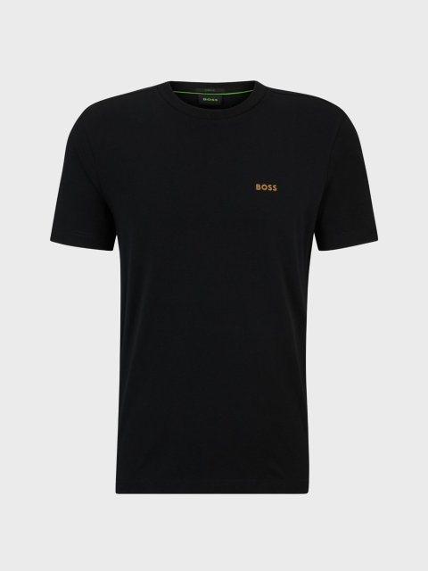 Чёрная футболка BOSS из хлопка: фото - Invogue