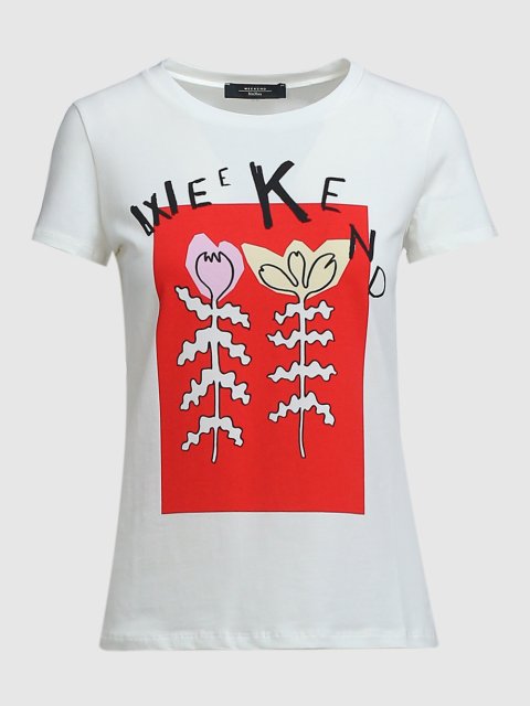 Белая футболка WEEKEND MAX MARA: фото - Invogue