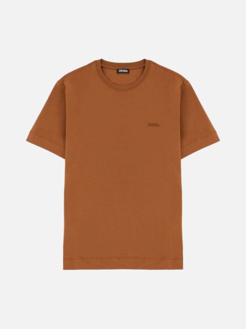 Коричнева футболка ZEGNA з бавовни: фото - Invogue